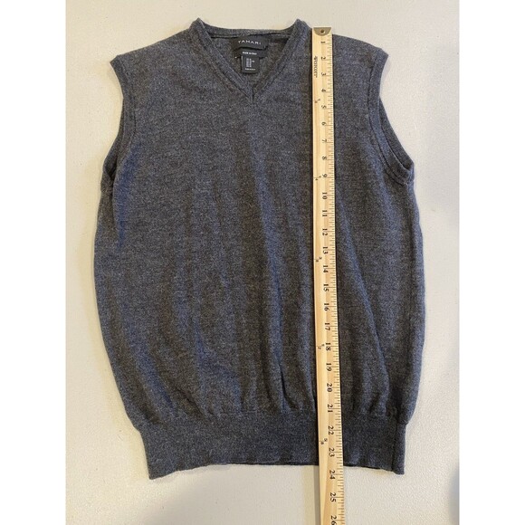 Tahari Sweater Vest Womens XL Grey 100% Wool Knit Academia Collegiate Old Money - Picture 4 of 6